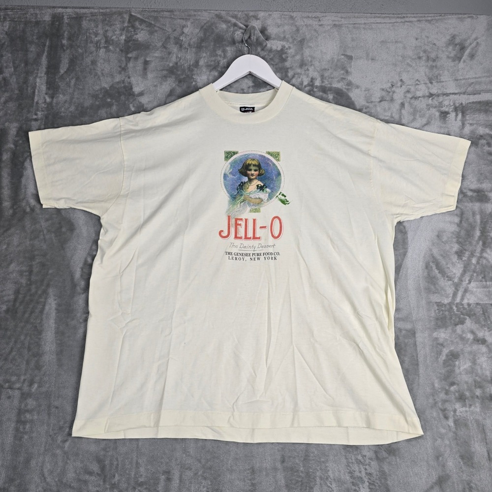 Fruit of the Loom Mens VTG 90s Jell-O Dessert T-Shirt‎ 2XL USA Single Stitch